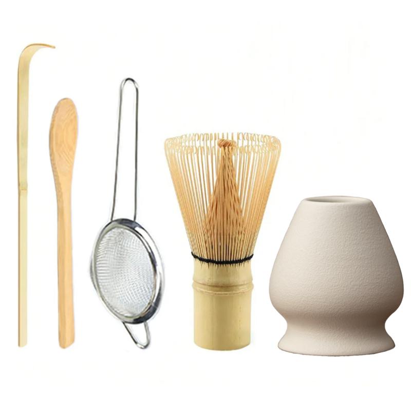 4 ШТ/5 ШТ/Набор Бамбуковая чайная ложка Венчик для матча Чайная ложка и совок Чайные ситечки Инструменты для приготовления чая
