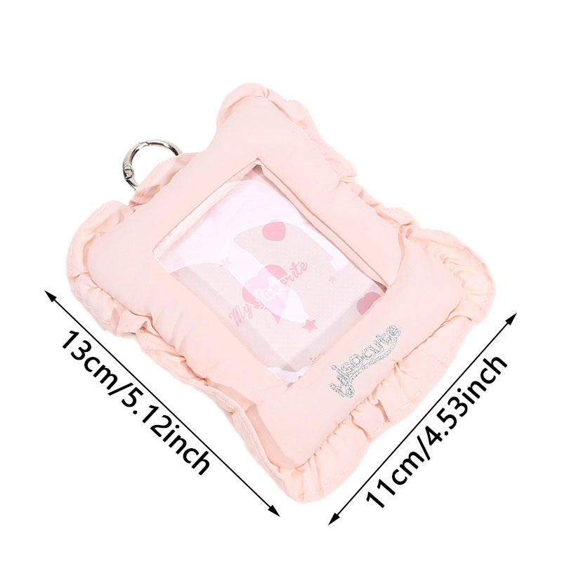 3 Inch Dopamine Cute Photo Card CaseSmall Item Storage Pouch Soft Pillow Shaped Photocard Holder K-Pop Idol Card Sleeve Bag Pendant
