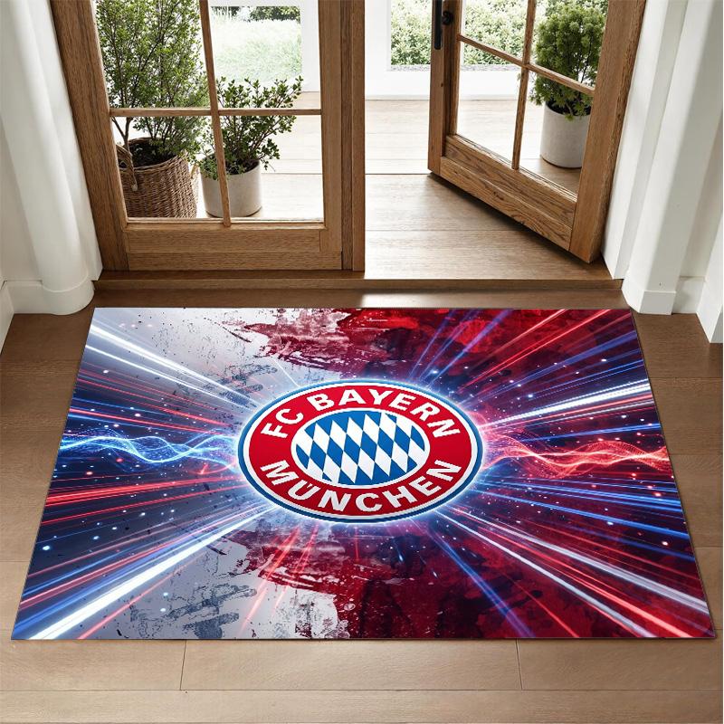 Bayern Munich Design Crystal Velvet Rug Soft Decorative Mat for Bedroom Entrance