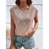 Женская мода, повседневная футболка с круглым вырезом и блестками, пуловер с короткими рукавами, топ
