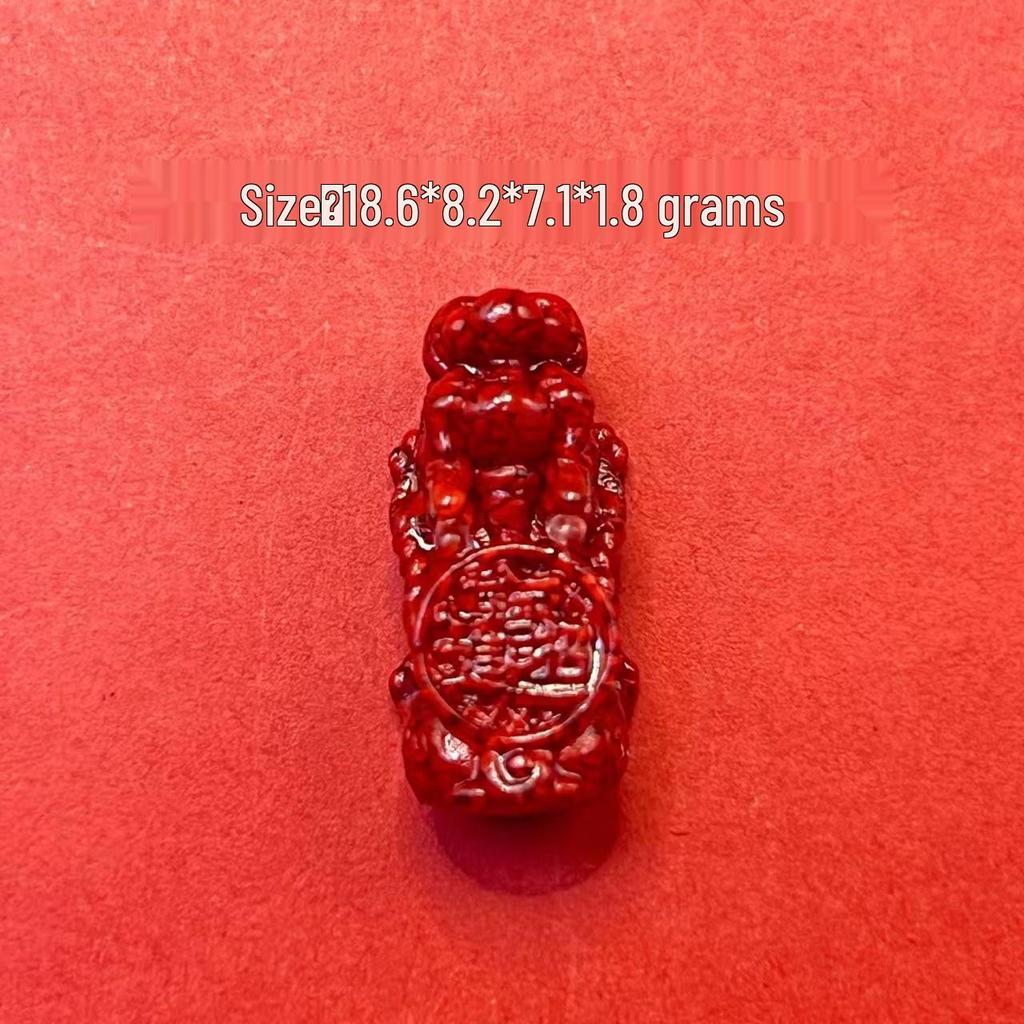 Original Gold-Plated Cinnabar Turtle Shell Fu Plaque and Gourd Pouch Accessories