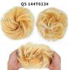 XINRAN Girls Curly Scrunchie Chignon With Rubber Band Brown Gray Synthetic Hair Ring Wrap On Messy Bun Ponytails