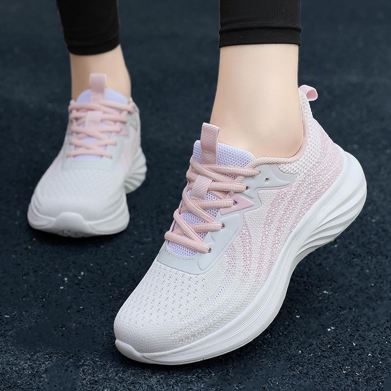 Women'S Fly-Woven Running Shoes Spring And Summer Low-Top Breathable Mesh Surface Lightweight Sports Shoes Jogging Shoes Net Running Shoes Tide