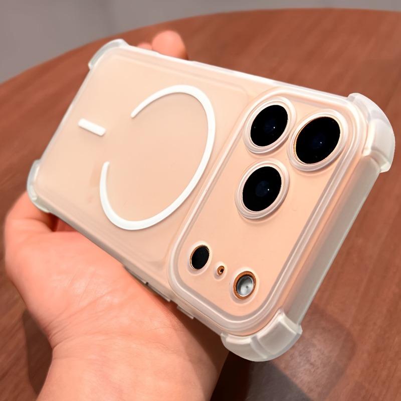 For  Magnetic Transparent Case For For Iphone 17 16 1 14 13 Pro Max 16Pro 17Pro Shockproof Silicone Cases Frosted Soft Cover