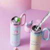 New High Appearance Horizontal Straw Cup Cartoon Portable Large Capacity Thermos Cup Student Office Stainless Steel Water Cup