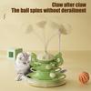 Turntable Cat Toy 3-Tier Roller Track Cat Tower Toy with Feather And Balls Interactive Cat Puzzle Feeder for Indoor Cats