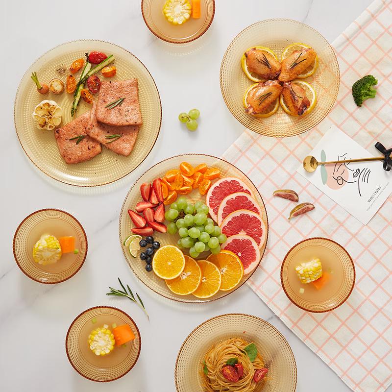 VISIONS Corning Amber Glass 8-Piece Dinnerware Set