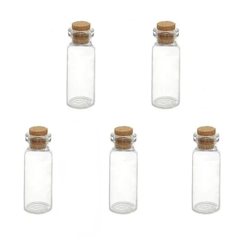 5/10 шт. 1 мл Мини Маленькие Крошечные Прозрачные Стеклянные Бутылочки с Корковой Пробкой Стеклянная Банка Прозрачная и Простая