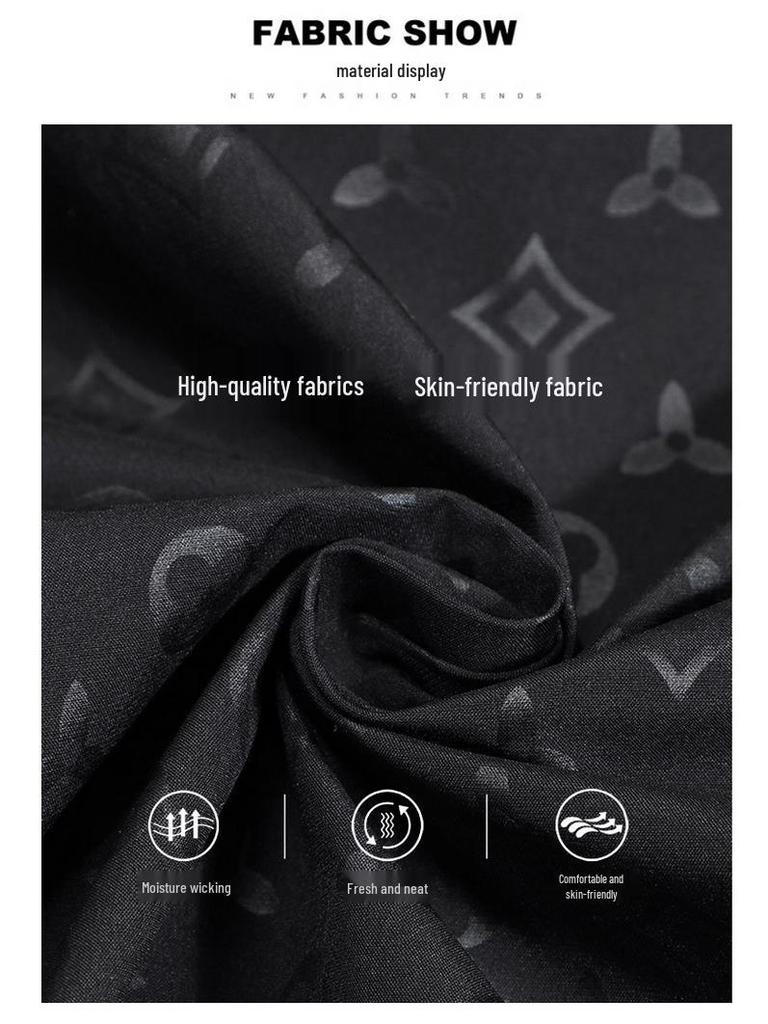 European Style Light Luxury Men's Trendy Casual Jacket - Spring/Autumn 2024, Long Sleeve Printed Top