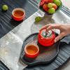 Wanqiantang Cinnabar Glaze Travel Tea Set