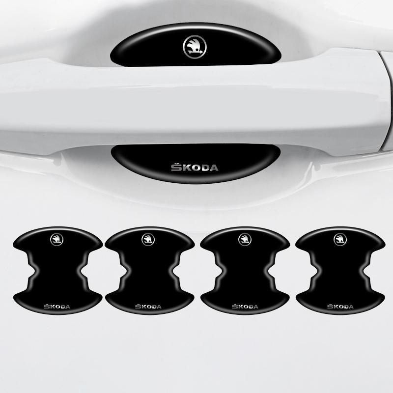 4/8Pcs/Set Car Handle Scratch Resistant Protective Film Door Stickers For Skoda Fabia 1 Octavia A7 A4 RS Superb Rapid Yeti Karoq fsjn24