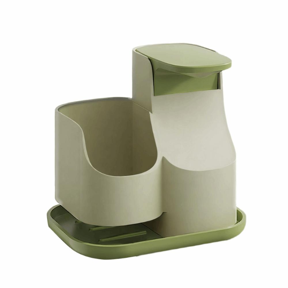 Leak-Proof Hand Soap Dispenser with Sponge Wipe Dual Soap Dispenser Countertop