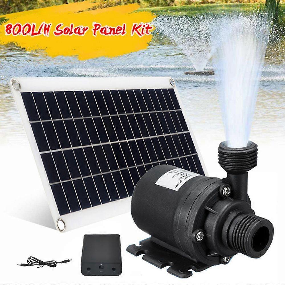 Solar Water Pump KIT: DC Brushless Submersible Water Pump with 50W Solar Panel for Solar Fountain, Fish Pond, and Aquarium