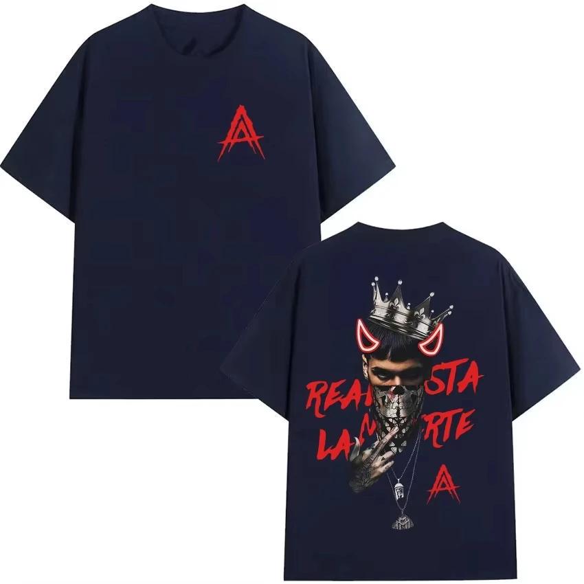Rapper Anuel Aa Highquality Printed 2026 Summer New Mens Womens Hiphop Casual Gothic Pure Cotton Fashionable Tshirt