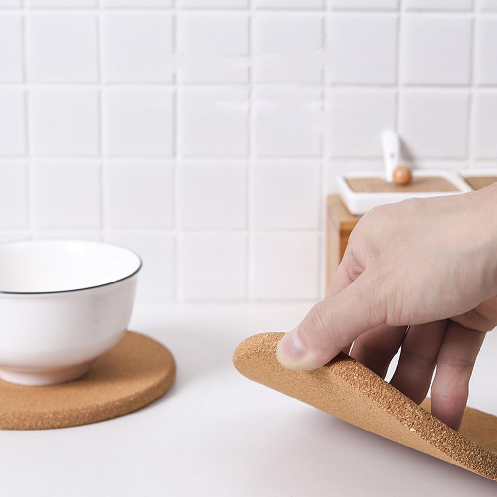 Heat Resistant Cork Trivet 19cm Round Natural Wood Table Protector For Hot Pots Pans And Dishes Eco Friendly Kitchen Essential