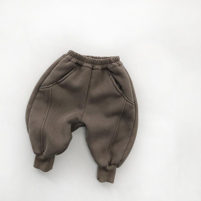 Спортивные штаны с подкладкой для мальчиков, детские, повседневные, зимние, утепленные, свободные штаны для девочек, 1-8 лет