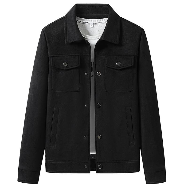 Autumn New Fashion Youth Versatile Casual Jacket Men's Deerskin Velvet Japanese Fashion Brand Men's Lapel