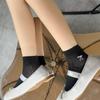 Female Summer Thin Model Lovely Bow Embroidery Hollow Out Mesh Socks