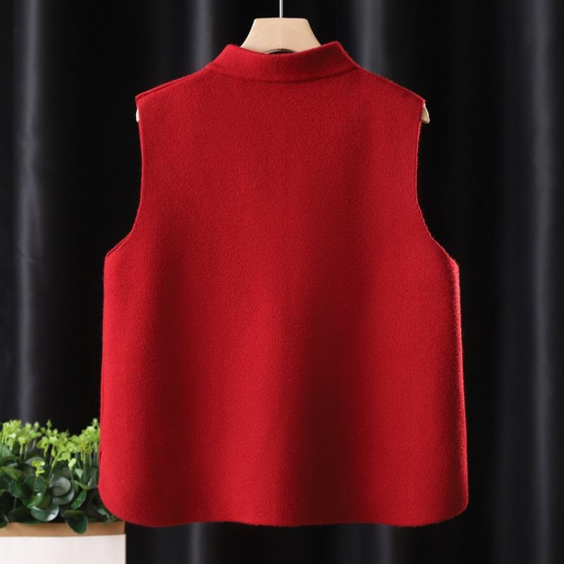 Spring and Autumn Velvet Vest Grandma Wear Thickened Vest Jacket Mother Old Man On Clothes Autumn Clothes Embroidery