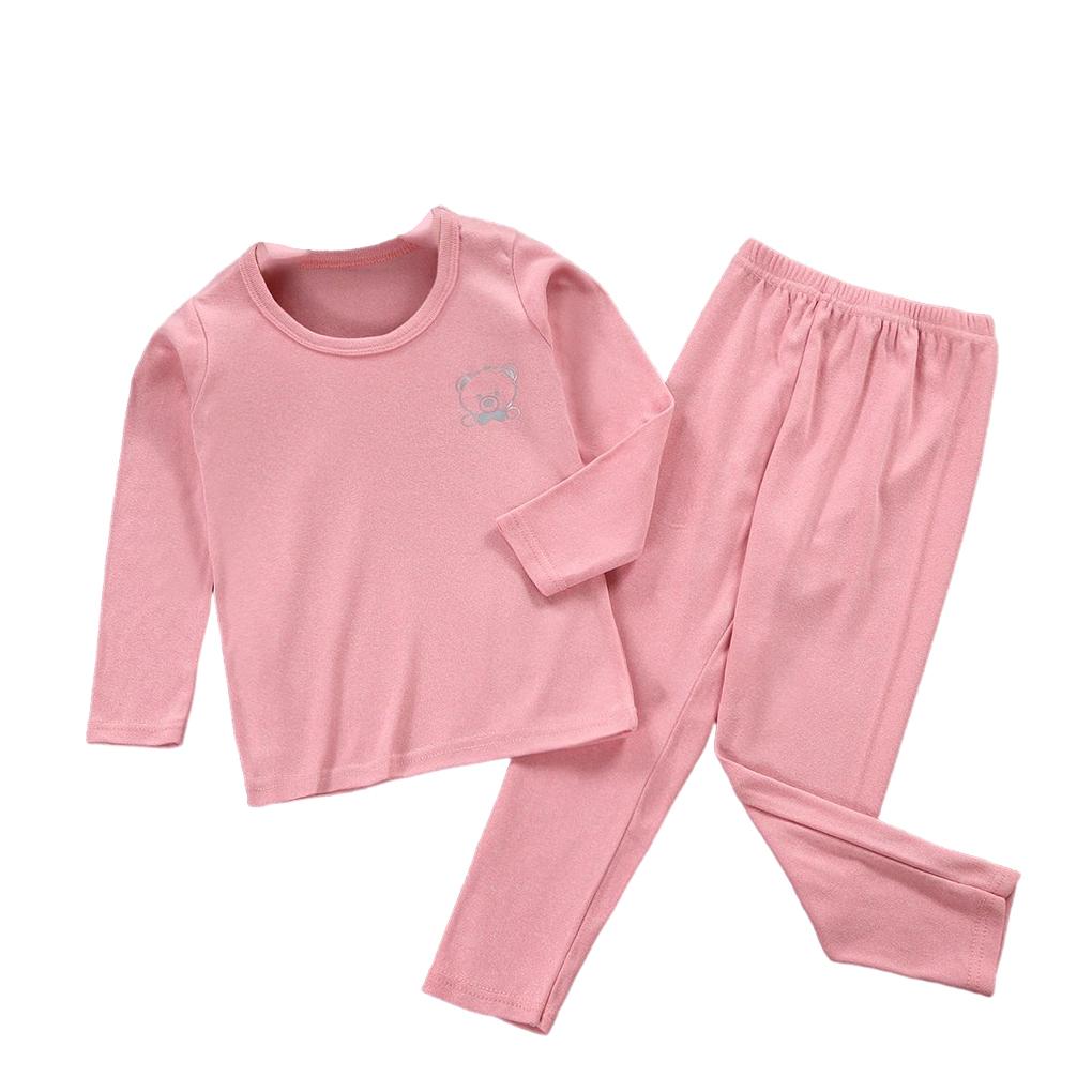 Kids Thermal Underwear Elastic Long Sleeve Round Neck Autumn Winter Home School Inner Wear Warm Tops Suit for Boys Girls