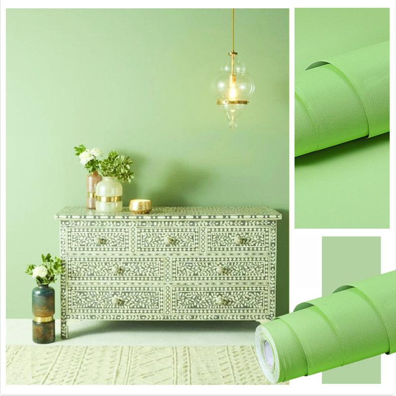 Solid Color Self-adhesive Simple Warm Bedroom Living Room Decor Waterproof Background Wall Paper Furniture Renovation