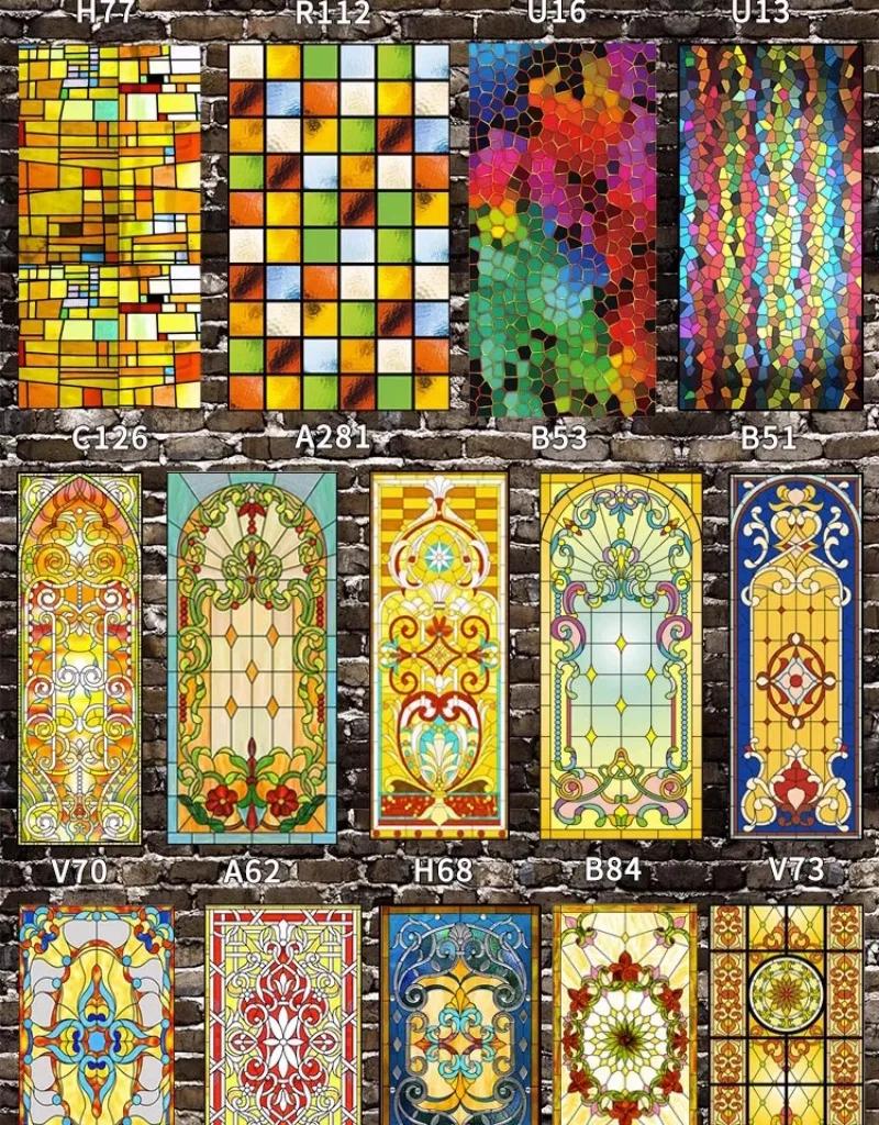 17-цветная пленка для окон в европейском стиле, наклейки на витражное стекло, прозрачная непрозрачная бумага для ванной комнаты, защищающая от подглядывания