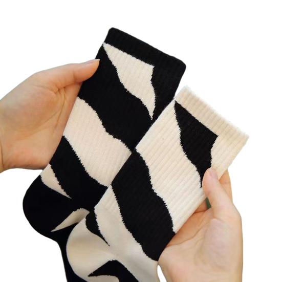 1 пара женских и мужских спортивных носков средней длины, асимметричные полосатые носки в стиле хип-хоп, скейтборд, дышащие высокоэластичные носки для пар