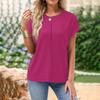 Women's Spring/Summer Casual Solid Color Round Neck Short Sleeve Loose T-shirt