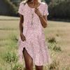 Summer Literary Ethnic Style Large Round Neck Mid-Length Dresses