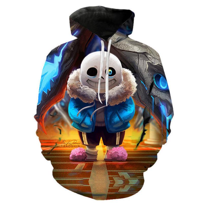 3D Печать Игра Undertale Худи Стиль Череп Санс Худи с капюшоном Мужские Женские Модные Худи Пуловеры Дети Мальчик Девочка Хип-Хоп Куртки