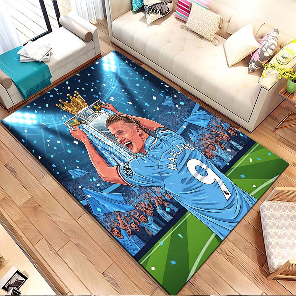 Soccer Triumph Celebration Patterned carpet, non slip mat suitable for living room and bedroom sofas