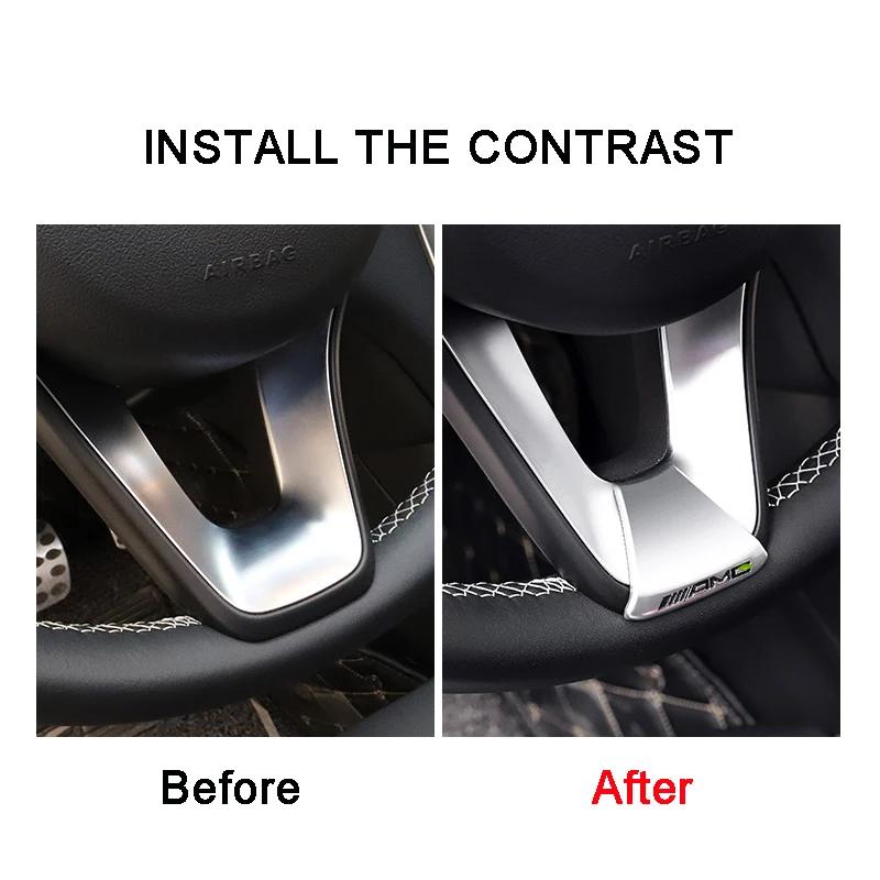 GLC GLB Car Emblem Steering Wheel Sticker Decoration Accessories For Mercedes Benz AMG Brabus Smart Maybach W204 GLC CLA W205 W