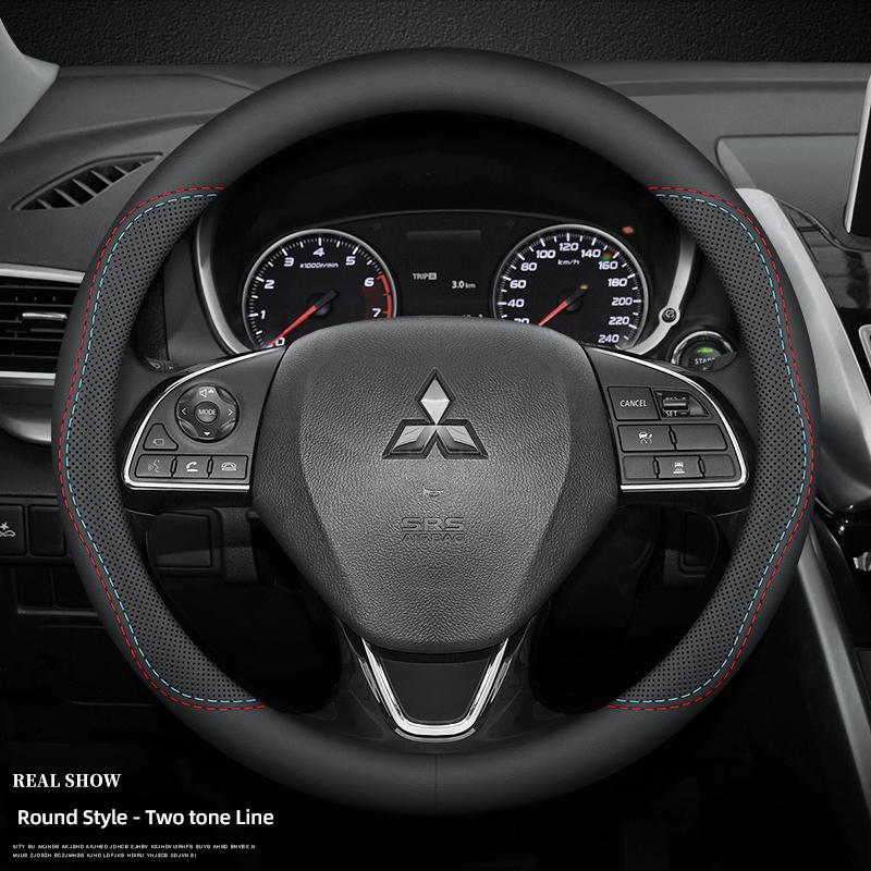 38cm Car Anti-slip Embossed PU Leather Steering Wheel Cover For Mitsubishi Eclipse Lancer Outlander Pajero ASX Colt I200 Ex Star