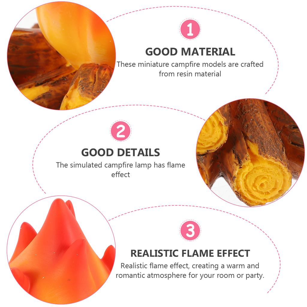 Светодиодная лампа с имитацией пламени дров Рождество Хэллоуин Декор для улицы Кемпинг Украшения Искусственная лампа-костер Светодиодный ночник