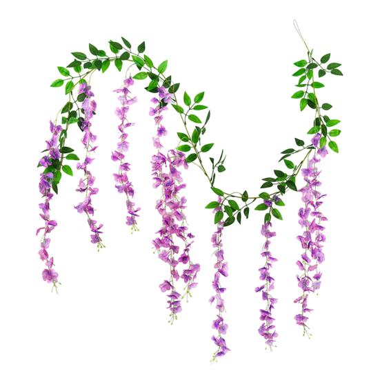 Yousheng Имитация цветов глицинии Искусственное плакучее растение с цветами Искусственное цветение глицинии Лоза для гирлянды Свадебная арка Декор стены