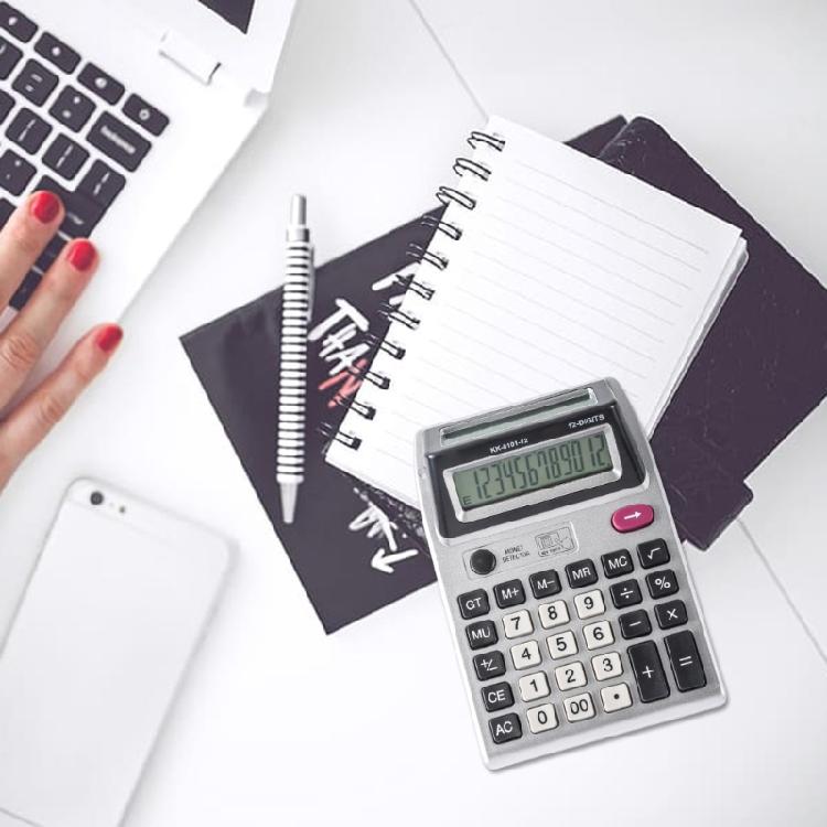 Professional Double Screen Calculator 12 Digits Accuracy Durability ABS Build For Team Meetings And Budget Management