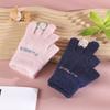 Kawaii Thicken Cycling  Letter Panda Women Winter Gloves Korean Mittens Outdoor Gloves