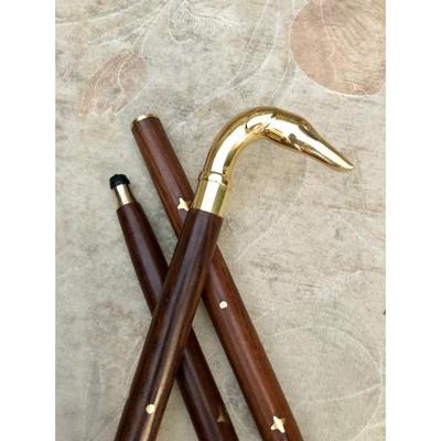 Морская собака дизайн прогулочная трость деревянная трость латунная ручка ручка подарок