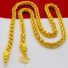Men's Domineering Gold Chain Imitation Gold 7N Bold Double Faucet Keel Chain Necklace Gold-plated Large Snake Bone Chain