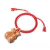 Браслет из резного дерева персика с крысой - Ручная работа, красная нить, украшения для привлечения богатства и удачи, метафизическая защита, ожерелье и подвеска для телефона