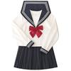 [Milky Time] Sailor Suit, Long Sleeve, School Uniform, High School Girl Cosplay (M, White X Red)