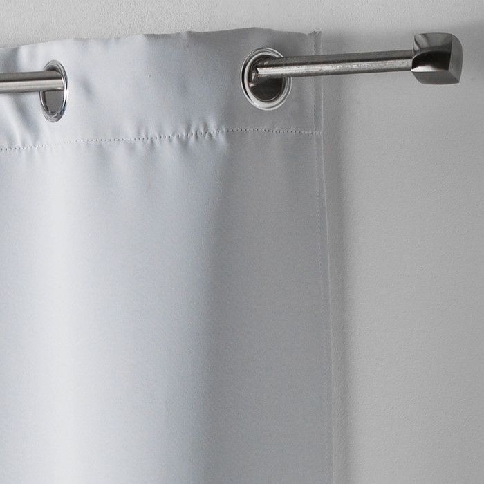 Затемняющая штора - Однотонная - Белая - 140 x В180 см - 100% полиэстер - Серебристые люверсы