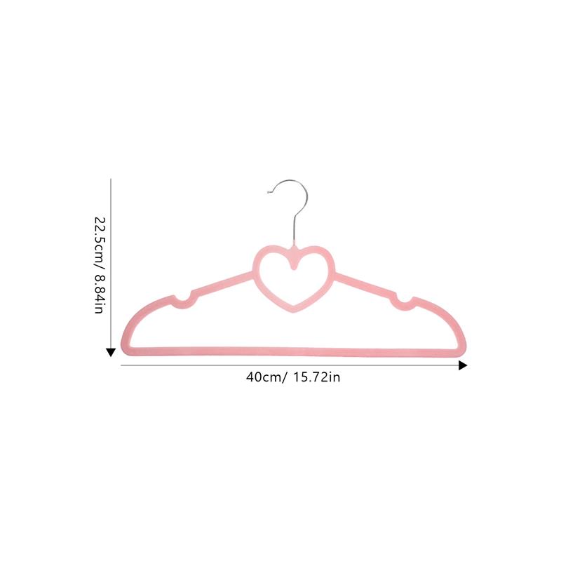10pcs Heart Shaped Clothes Hanger Durable Coat Hanger Drying Rack Space Saver Wardrobe Storage Hanging Shelf