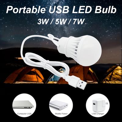Светодиодная лампа с интерфейсом USB 7 Вт 5 Вт 3 Вт Светодиодная лампа для чтения, DC 5 Вольт, портативный фонарь для кемпинга, лампа для чтения в помещении, аварийное освещение на открытом воздухе