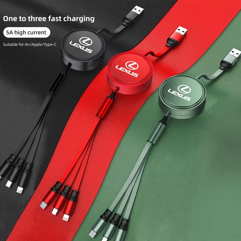 3 In 1 Super Fast Charging Cable Universal with Type C Usb Micro For Lexus F SPORT ES RX NX LS UX LM LX GX LC RZ IS CT GS RC HS