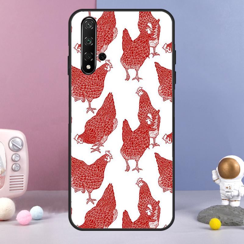 Cartoon Chicken Rooster For Huawei Nova 3i 7i 8i 11i 12i 9 10 SE Y60 Y61 Y70 Y72 Y73 Y90 Y91 P20 P40 P30 Lite Case