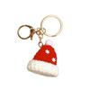 Christmas Mini Knitted Hat Keychains Knitted Gloves Christmas Hat Pendant Hat Hand-woven Christmas Gloves Keyrings Friends Gifts