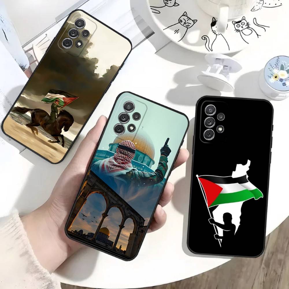 P-Palestines-F-Flag Map Phone Case For Samsung S25,S24,S21,S22,S23,S30,Ultra,S20,Plus,Fe,Lite,Note,10 Black Soft Shell