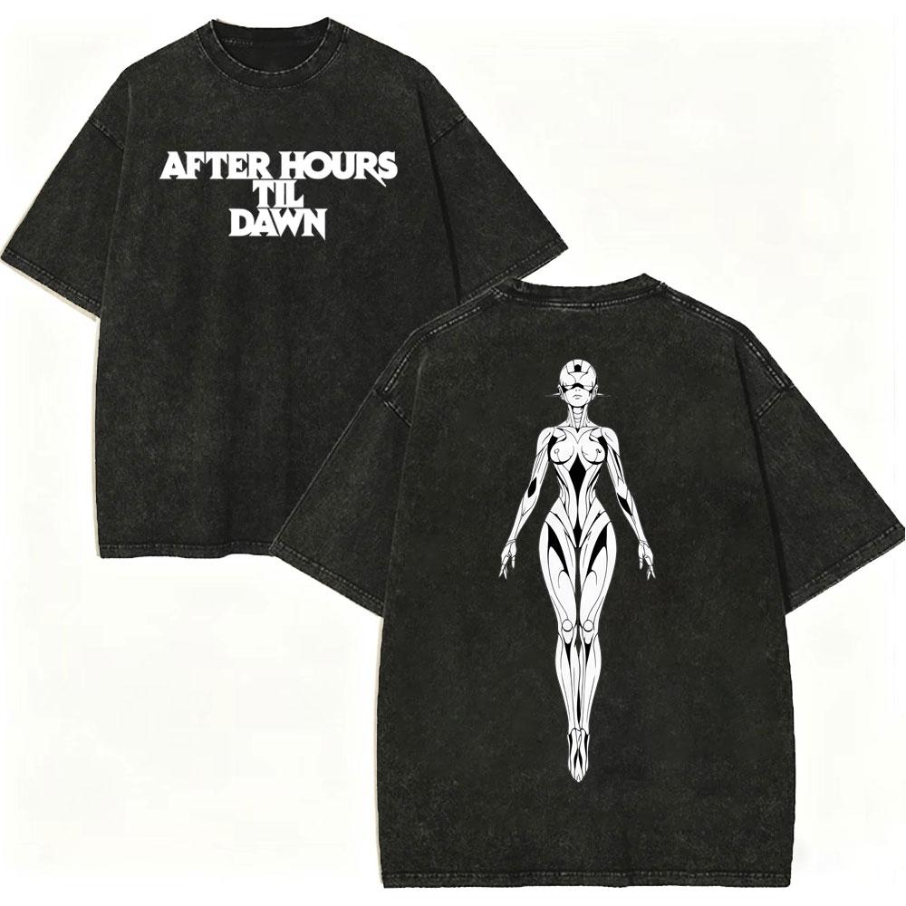 Vintage Washed Rapper The Weeknd Merch Tshirt After Hours Til Dawn Tour 2026 T Shirt Men Women Fashion Casual Cotton Tshirts