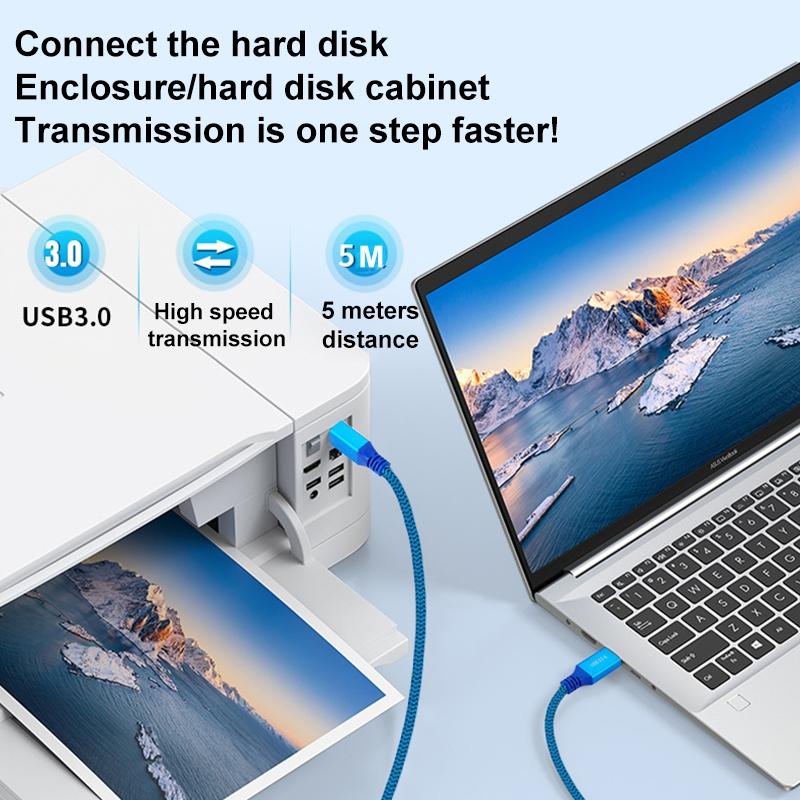 1 м кабель для подключения USB-A 3.0 (папа) к USB Type-B (папа) для принтера/бокса для жесткого диска